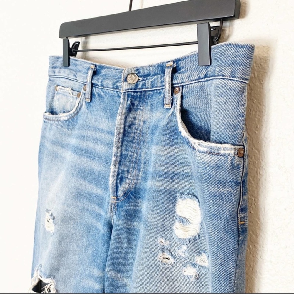 Agolde Jamie High Rise Classic Distressed Jeans Button Fly Size 28 - Picture 7 of 9
